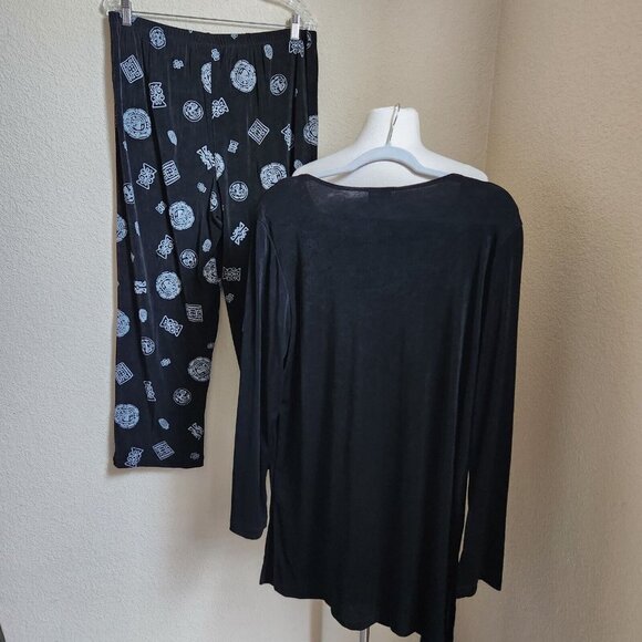 vtg Citiknits QVC Slinky 2Pc Set Sz Large Long Sleeves Blouse Pants Lagenlook - Picture 5 of 16